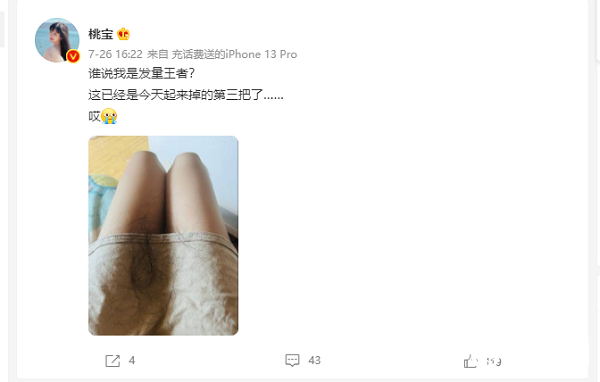 桃宝更新微博动态