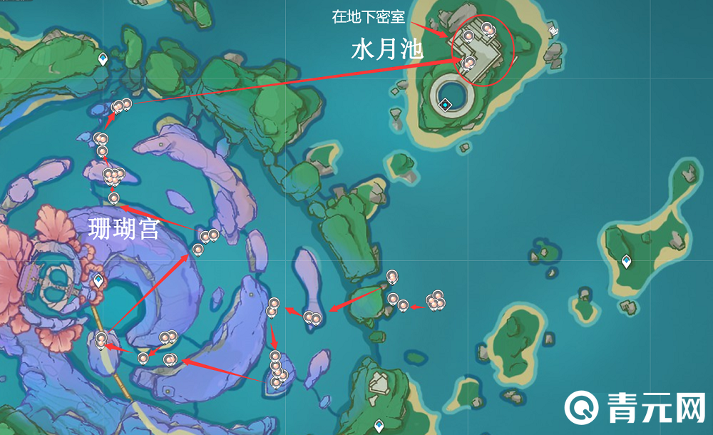 原神晶化骨髓采集路线图