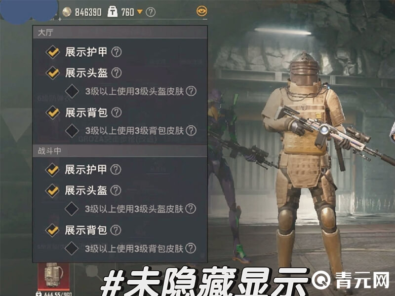 和平精英头盔不显示设置