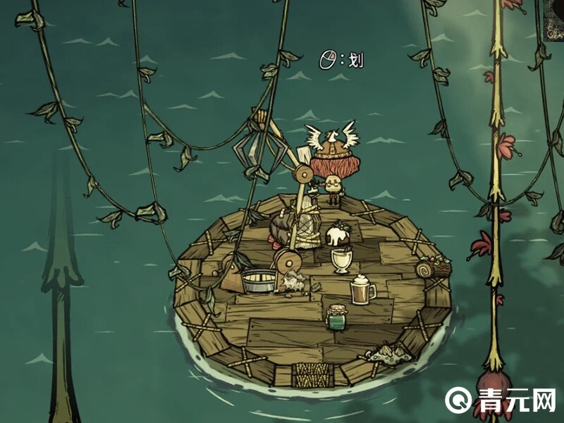 在海边打捞浮木桩