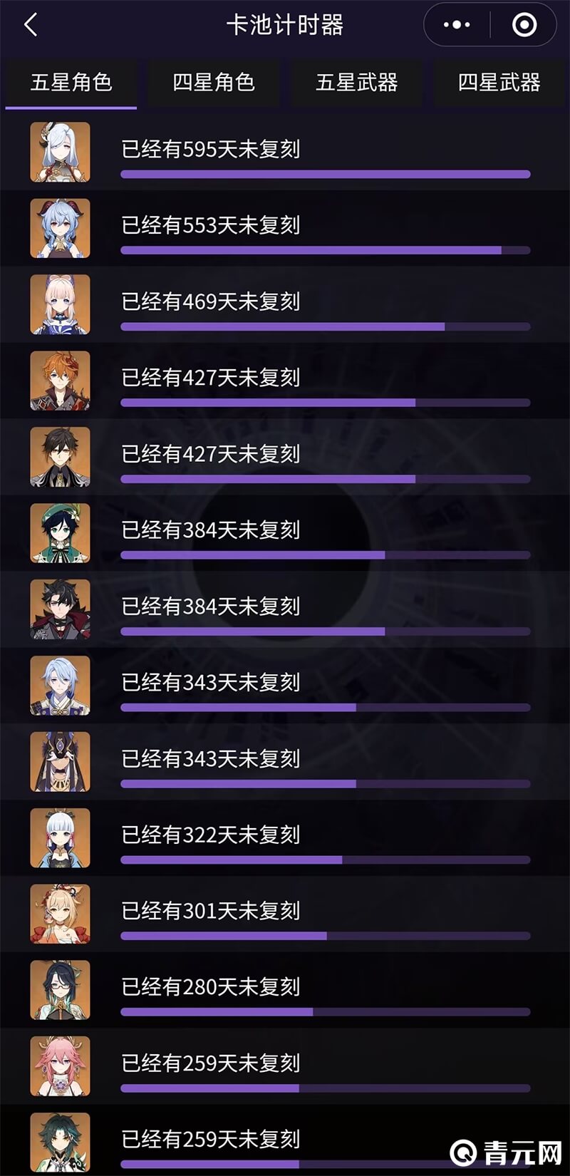 原神未复刻时间表