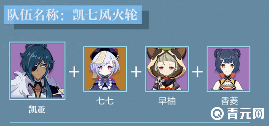 原神凯七风火轮阵容