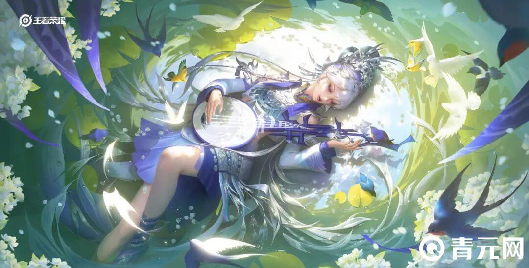 王者荣耀杨玉环银翎春语皮肤展示