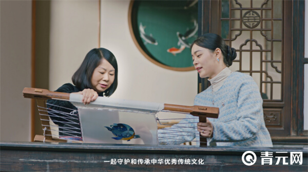 非遗蜀绣制作须弥海地图现场