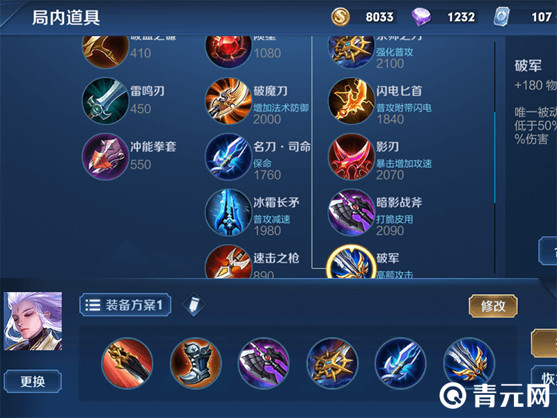 云中君打野六神装