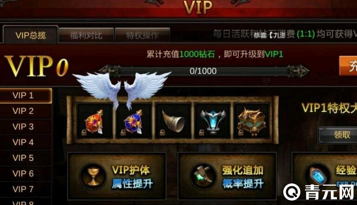 VIP可以领取福利