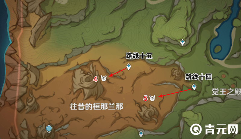 须弥地图上的史莱姆位置