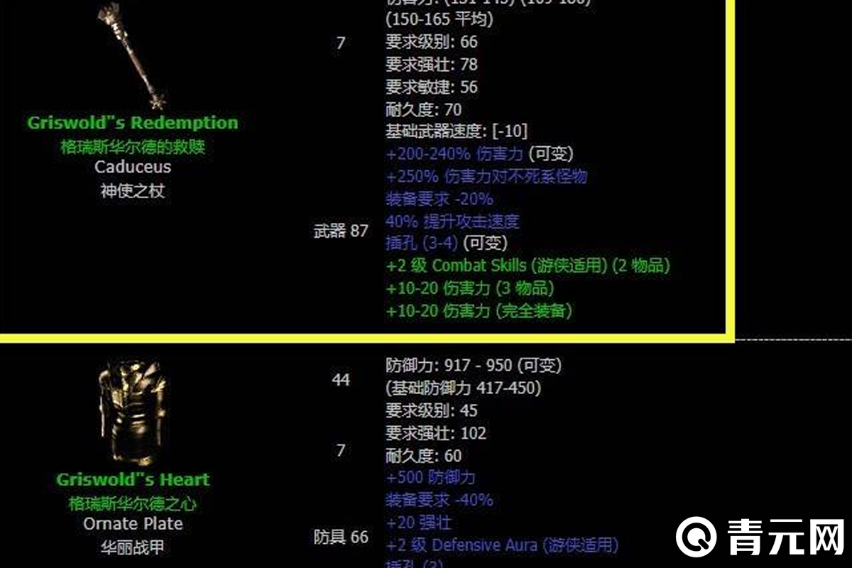 暗黑2格里斯瓦德的救赎属性信息
