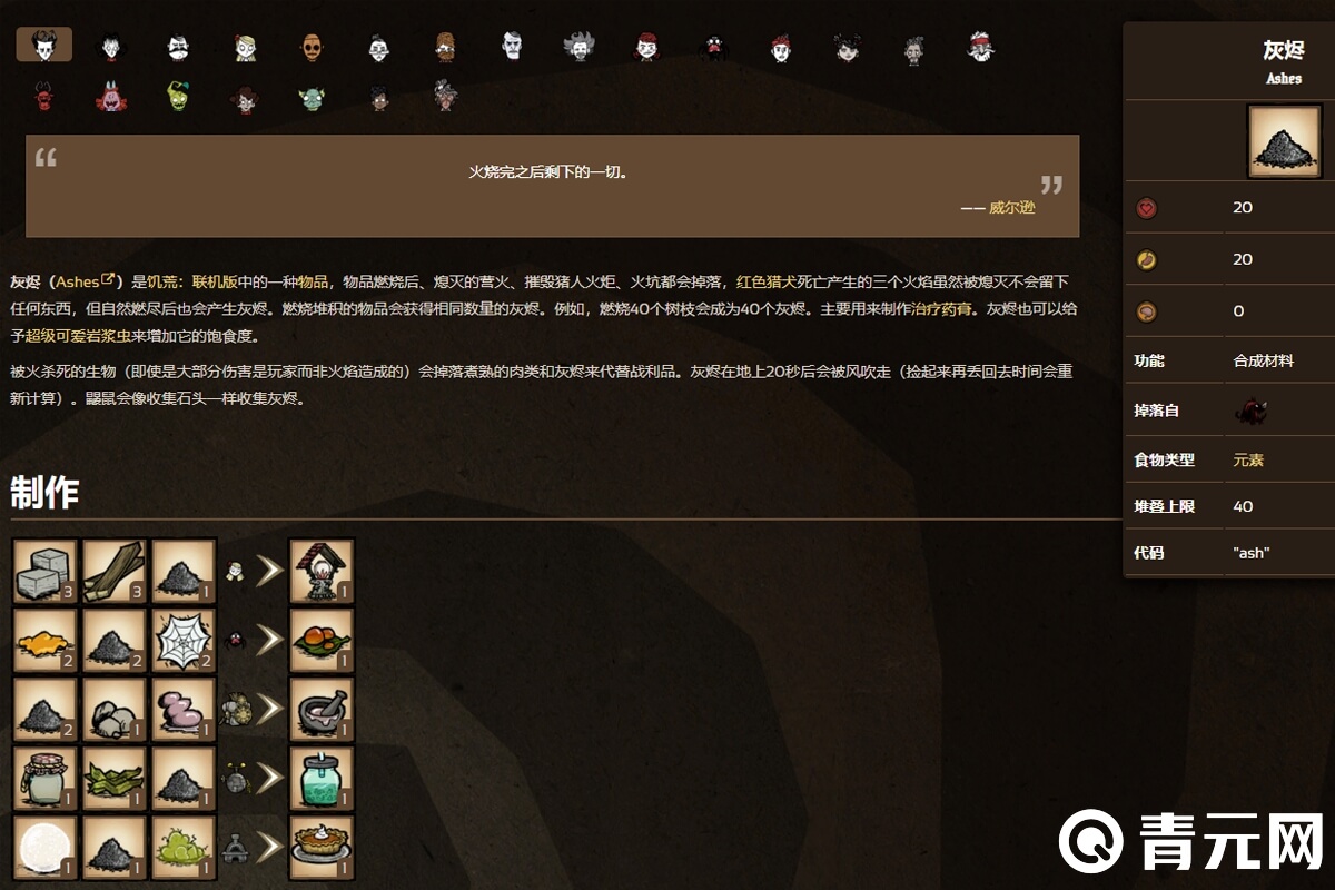 饥荒灰烬详细信息